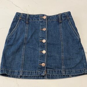 Forever 21 Blue Button-Front Mini Skirt